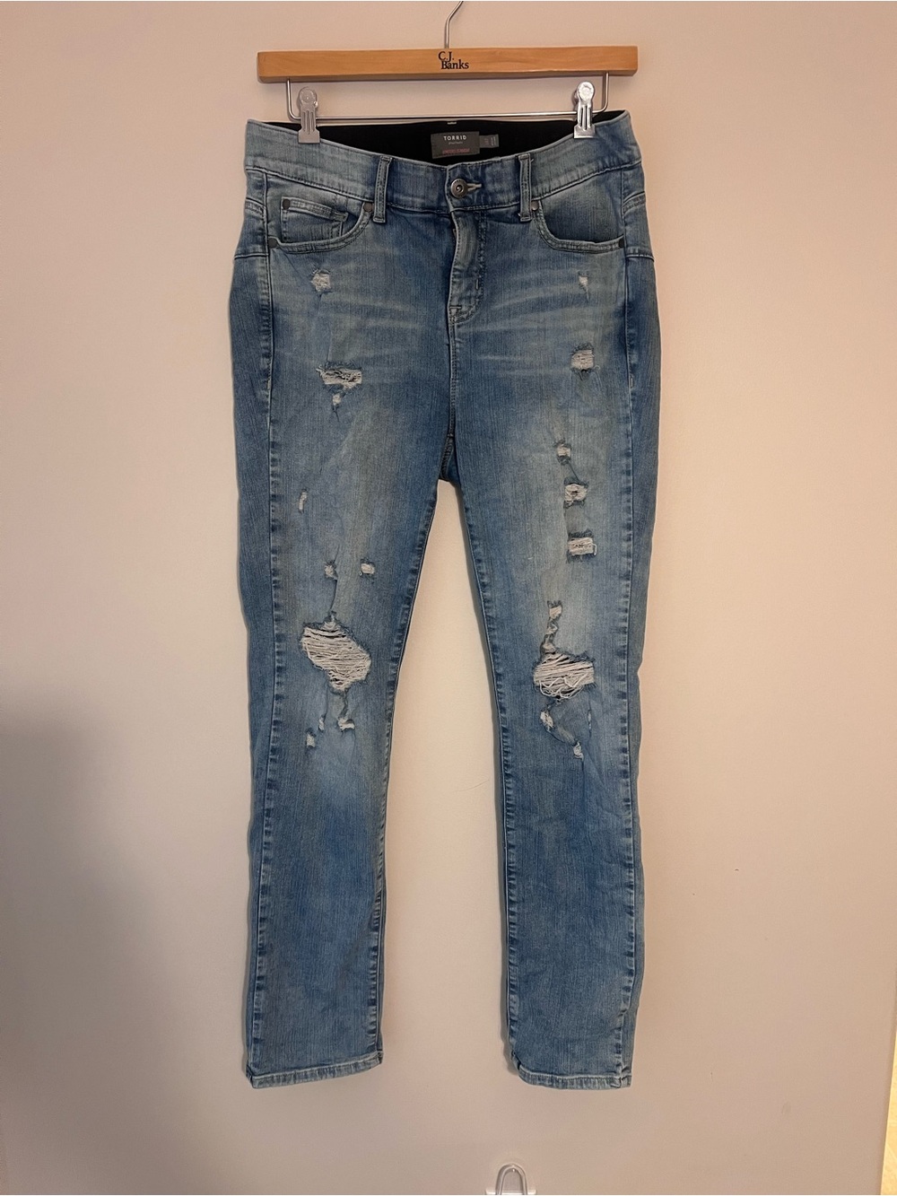 torrid Light Blue Distressed Skinny Jeans